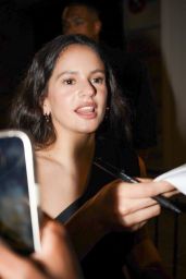 Rosalia in a Shoulder-less Black Dress After a Dior Party in Paris 07-24-2024