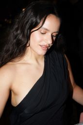 Rosalia in a Shoulder-less Black Dress After a Dior Party in Paris 07-24-2024