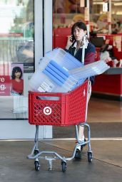 Scout Willis in a Red Adidas Shorts and Chic Prada Shoes at Target in Los Angeles 07-26-2024