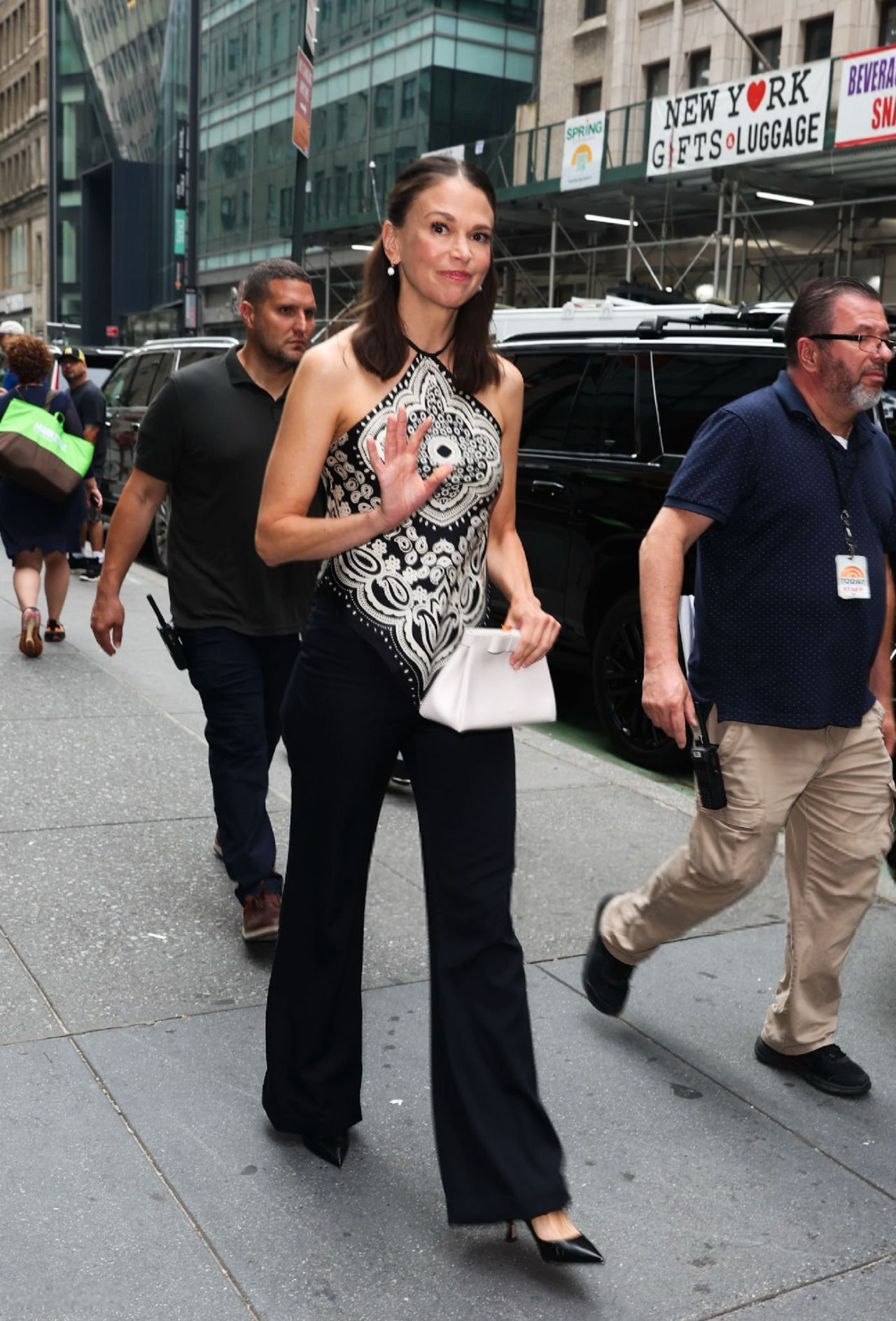 Sutton Foster Leaving the Today Show in New York 07-22-2024 • CelebMafia