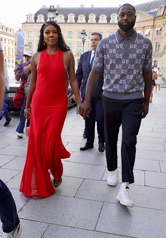 Gabrielle Union and Dwyane Wade Leaving Thier Hotel in Paris 08-09-2024