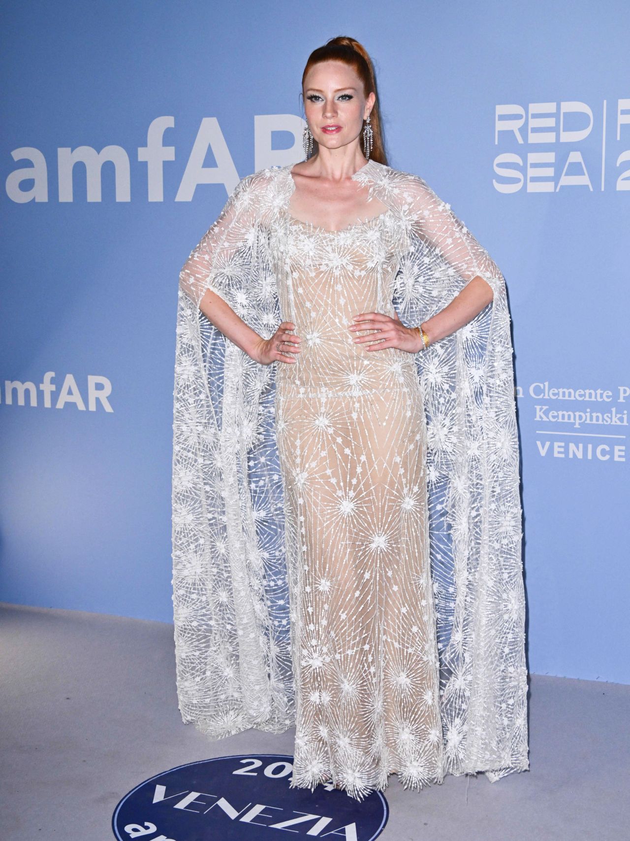 Barbara Meier at Venice Film Festival Featured the AmfAR Gala 2024