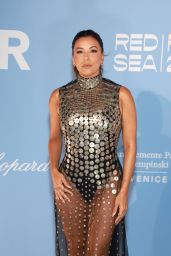 Eva Longoria Sparkles in Sheer Sequin Gown at Venice Film Festival