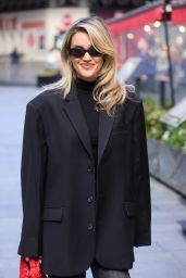 Ashley Roberts Looks Sensational in Black Blazer and Trousers with Wavy Hair in London 10-17-2024