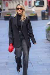Ashley Roberts Looks Sensational in Black Blazer and Trousers with Wavy Hair in London 10-17-2024