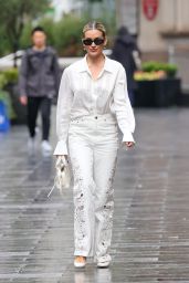 Ashley Roberts Yee-Haws Her Way into Heart Radio with Chic Cowboy-Chic Ensemble 09-30-2024.