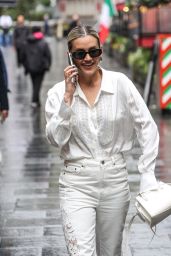 Ashley Roberts Yee-Haws Her Way into Heart Radio with Chic Cowboy-Chic Ensemble 09-30-2024.