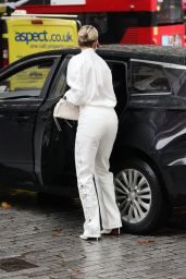 Ashley Roberts Yee-Haws Her Way into Heart Radio with Chic Cowboy-Chic Ensemble 09-30-2024.