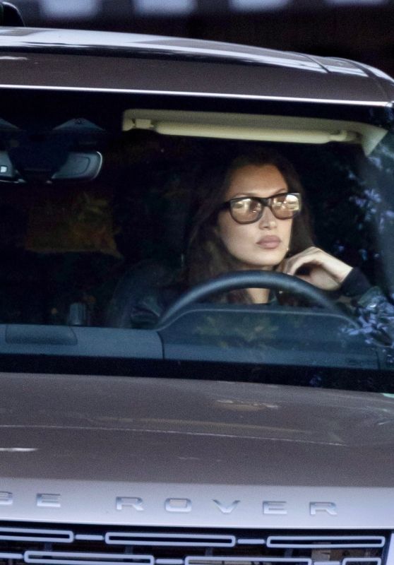 Bella Hadid Cruises in Champagne Range Rover Leaving Chateau Marmont [10-24-2024]