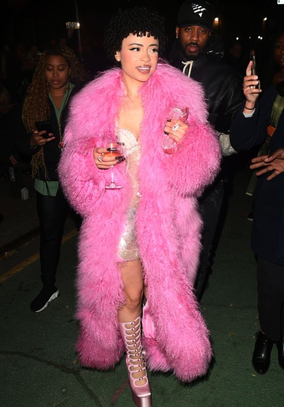 Ice Spice Turns Up Heat in Vibrant Pink Fur at VS Fashion Show Afterparty NYC (10-15-2024)