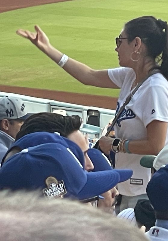 Mila Kunis Grabs a Quick Snack and Beer Stop at Dodgers World Series Game in LA [10-25-2024]