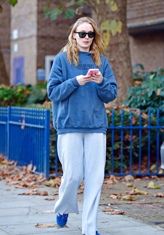 Sophie Turner Looks Chic with Taylor Swift Eras Tour Sweatshirt in London [10-24-2024]