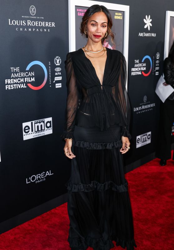 Zoe Saldana Radiates Sophistication at French American Film Festival [10-29-2024]