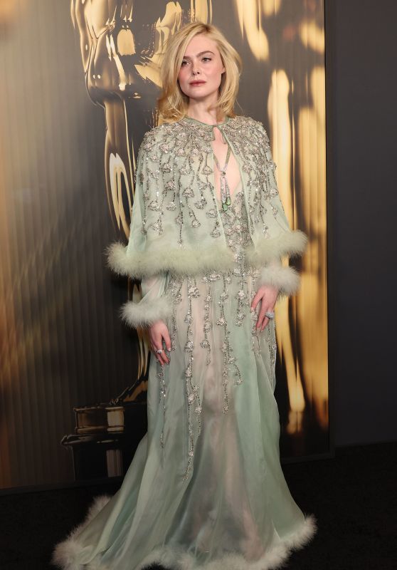 Elle Fanning Stuns in Ethereal Mint Valentino Gown at 2024 Governors Awards