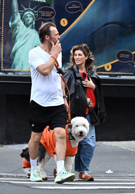 Jennifer Esposito and Jesper Vesterstrom Enjoy a Leisurely Stroll with Their Pups in NYC [10-31-2024] 