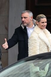 Michelle Hunziker Spotted Leaving Cipiriani Restaurant in Milan 11-26-2024