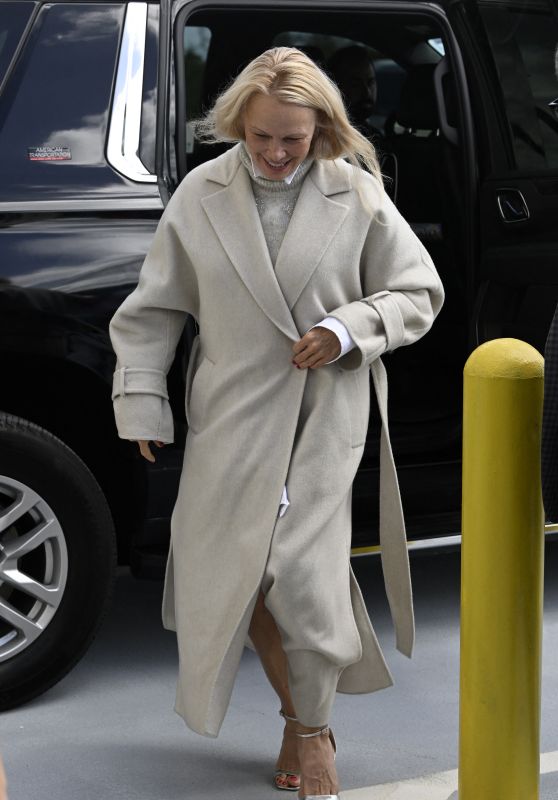 Pamela Anderson Braves Miami Heat in Unseasonable Wool Overcoat [11-03-2024]