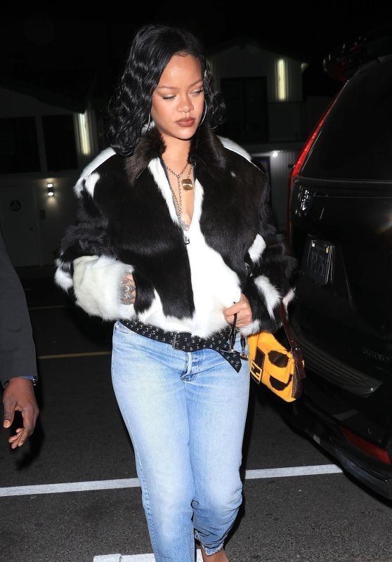 Rihanna Serves Winter Glam in Fendi and Faux Fur at Celebrity Hotspot Giorgio Baldi