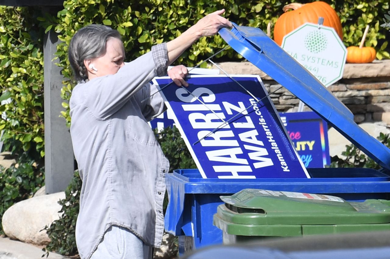 Sally Field Disposes of Kamala Harris Campaign Poster Amidst Dejection