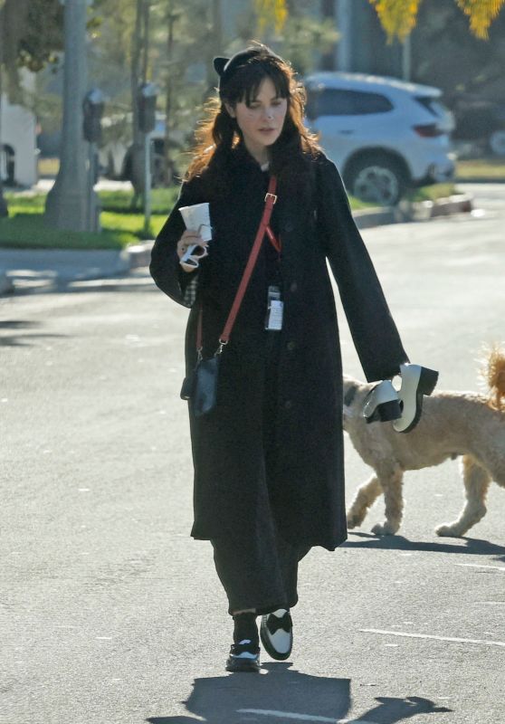 Zooey Deschanel and Jonathan Scott Purrfectly in Sync for Halloween in LA [10-31-2024]