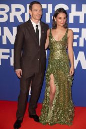 Alicia Vikander Stuns in Custom Louis Vuitton Emerald Gown at BIFA 2024