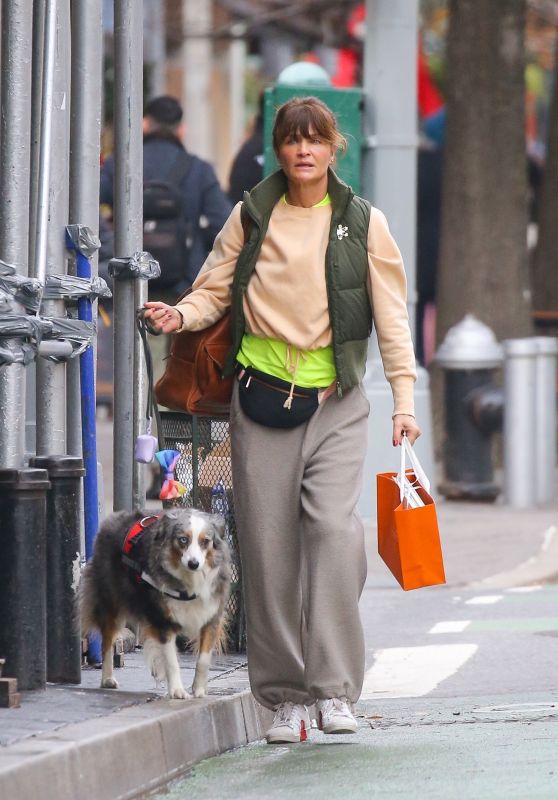 Helena Christensen Spotted Shopping with Her Dog in Casual Style – 12.19.2024