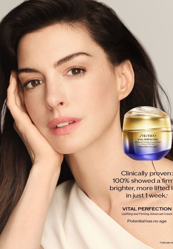 Anne Hathaway Stars in Shiseido Vital Perfection Campaign 2025