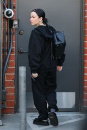 Demi Lovato Rocks Edgy All-Black Look Heading to Studio 01.28.2025