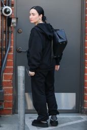 Demi Lovato Rocks Edgy All-Black Look Heading to Studio 01.28.2025