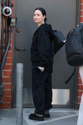 Demi Lovato Rocks Edgy All-Black Look Heading to Studio 01.28.2025