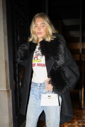 Elsa Hosk Wears Vintage Chic at Costes Paris Evening 01.28.2025