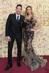 Georgina Chapman and Adrien Brody at Golden Globes 2025