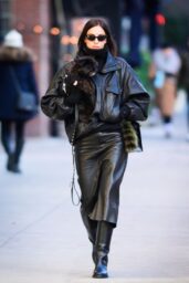 Irina Shayk in All-Leather Look in NYC - 01 21 2025