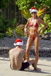 Izabel Goulart Does Acro Yoga in Red Bikini - 12 26 2024