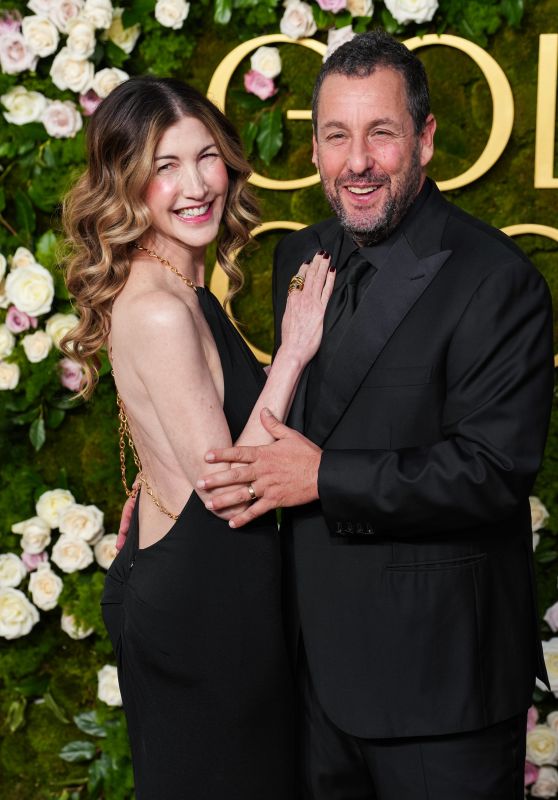 Jackie and Adam Sandler at Golden Globes 2025