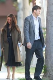 Mila Kunis and Ashton Kutcher Leave Temple Emanuel - 01 18 2025