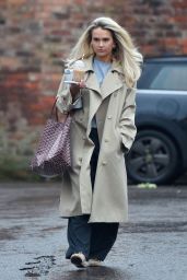 Molly-Mae Hague Stylish in Long Trench Coat Leaving Office with Gail