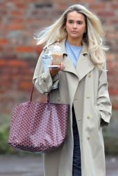 Molly-Mae Hague Stylish in Long Trench Coat Leaving Office with Gail
