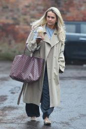 Molly-Mae Hague Stylish in Long Trench Coat Leaving Office with Gail