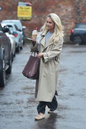 Molly-Mae Hague Stylish in Long Trench Coat Leaving Office with Gail