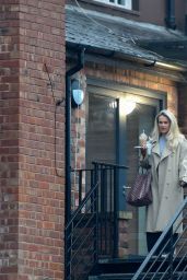 Molly-Mae Hague Stylish in Long Trench Coat Leaving Office with Gail