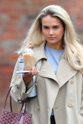 Molly-Mae Hague Stylish in Long Trench Coat Leaving Office with Gail