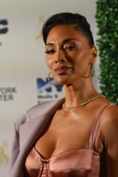 Nicole Scherzinger Shines in Pink Satin at NYC Event