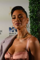 Nicole Scherzinger Shines in Pink Satin at NYC Event