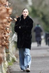 Zara McDermott Braves Chilly Weather in Romford Wearing Faux Fur Coat 01 07 2025