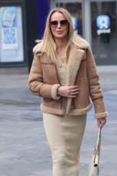 Amanda Holden Steps Out Chic in Beige at Heart Radio - 03 02 2025