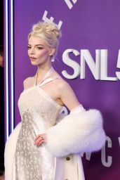 Anya Taylor-Joy Stuns in Ethereal White at SNL50