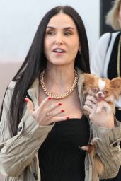 Demi Moore Steps Out with Dog Pilaf in Santa Barbara - 02.09.2025