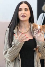 Demi Moore Steps Out with Dog Pilaf in Santa Barbara - 02 09 2025