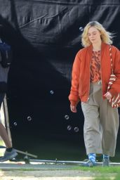 Elle Fanning on Set of 